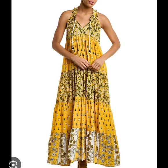 Yellow Floral Maxi Dress - Picture 1 of 9